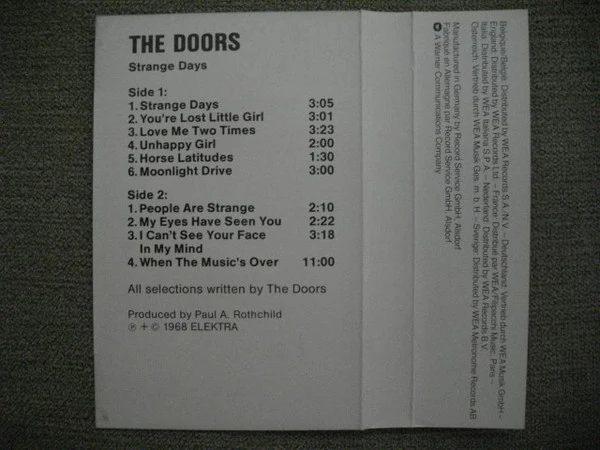 The Doors - Strange Days (Cass, Album, RE) - Image 3