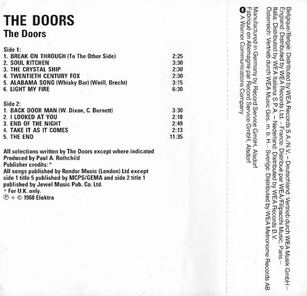 The Doors - The Doors (Cass, Album, RE, Dot) - Image 5