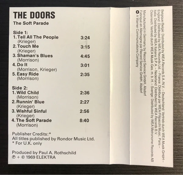 The Doors - The Soft Parade (Cass, Album, RE) - Image 2