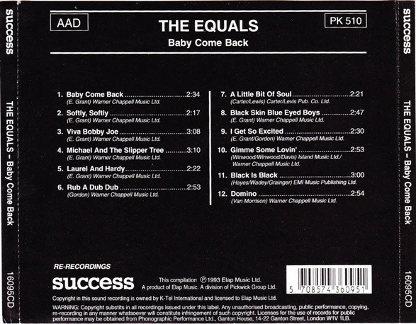 The Equals - Baby Come Back (CD, Comp) - Image 2
