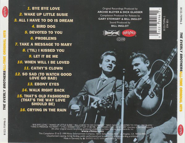 The Everly Brothers* - All-Time Original Hits (CD, Comp, RM) - Image 2