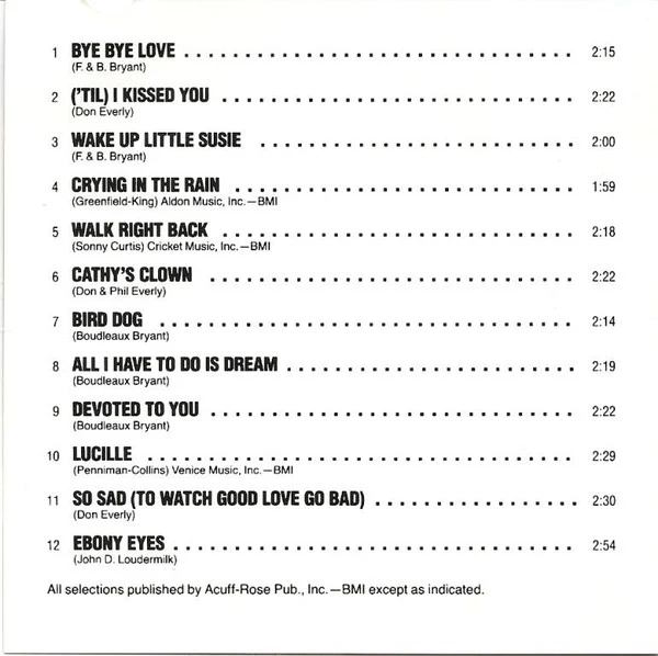 The Everly Brothers* - The Very Best Of The Everly Brothers (CD, Album, Comp, RE) - Image 4