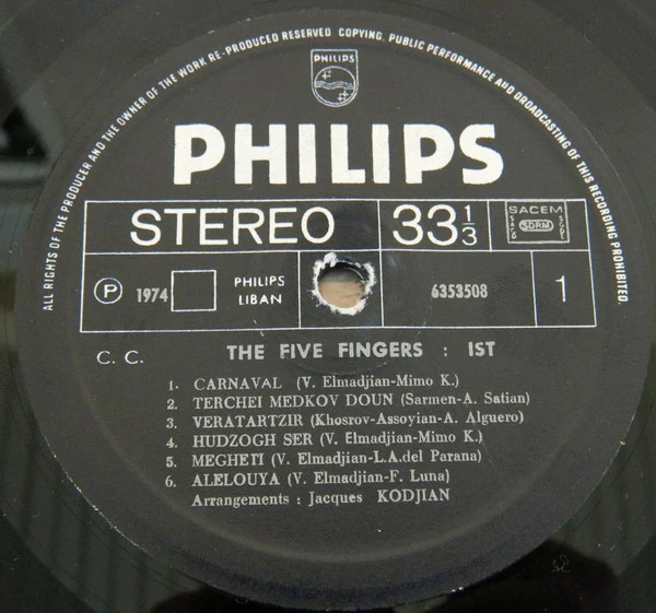 The Five Fingers - 1st (LP, Album) - Image 3