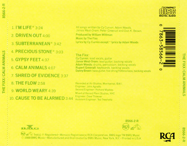 The Fixx - Calm Animals (CD, Album) - Image 2