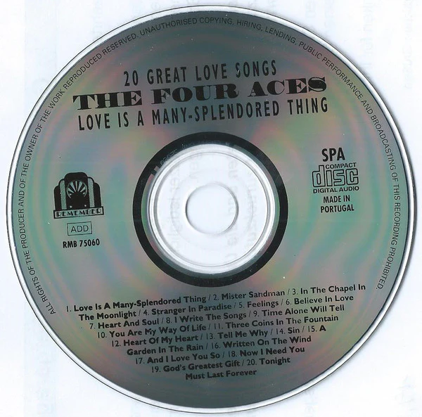 The Four Aces - 20 Great Love Songs (CD, Comp) - Image 3