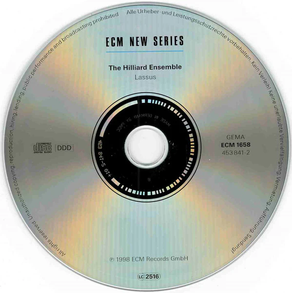 The Hilliard Ensemble - Lassus (CD, Album) - Image 4