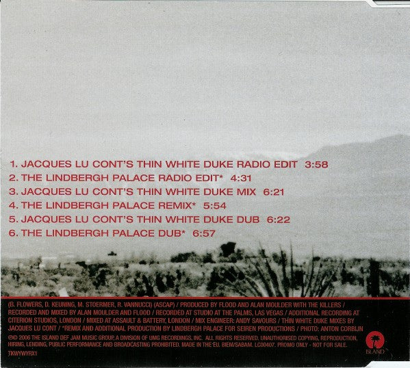 The Killers - When You Were Young (Club Mixes) (CD, Single, Promo) - Image 2