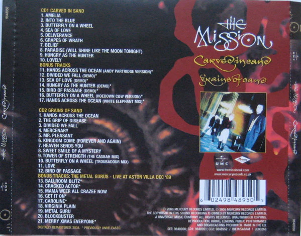 The Mission - Carved In Sand (CD, Album, RE, RM + CD, Album, RE, RM) - Image 2