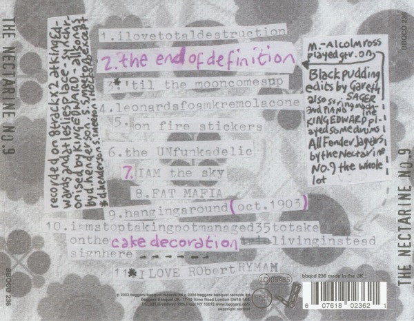 The Nectarine No. 9 - I ♥ Total Destruction (CD, Album) - Image 2