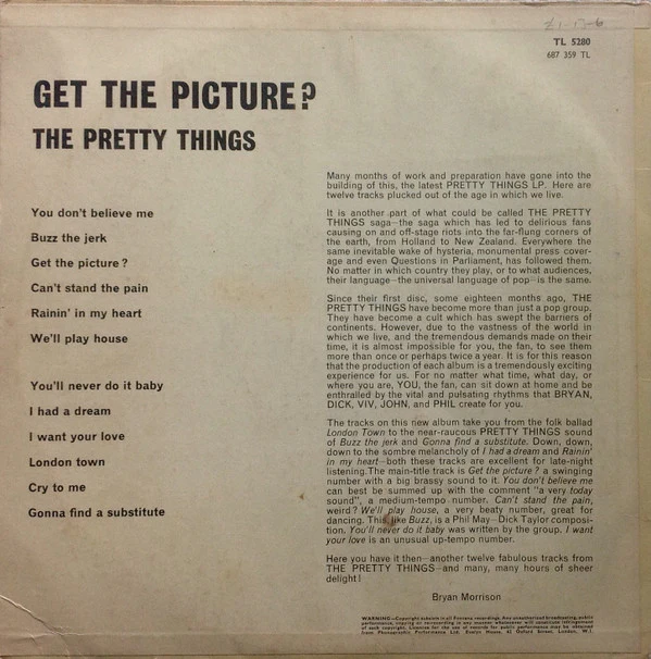 The Pretty Things - Get The Picture? (LP, Album, Mono) - Image 2