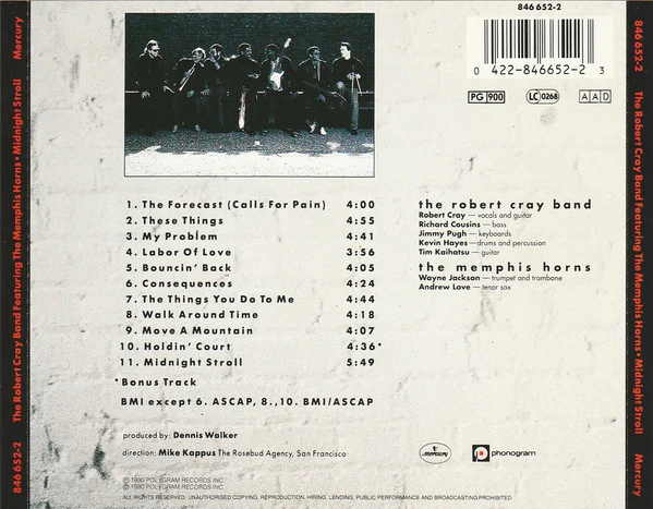 The Robert Cray Band - Midnight Stroll (CD, Album) - Image 2