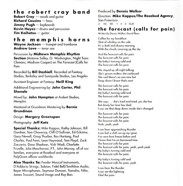 The Robert Cray Band - Midnight Stroll (CD, Album) - Image 5