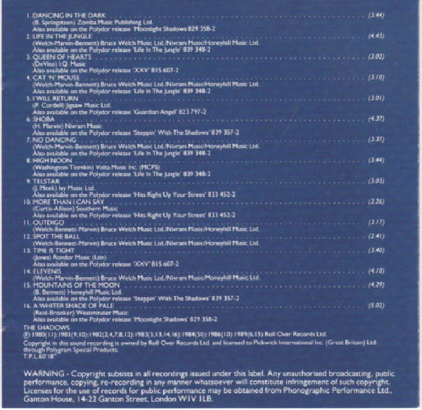 The Shadows - Dancing In The Dark (CD, Comp) - Image 3