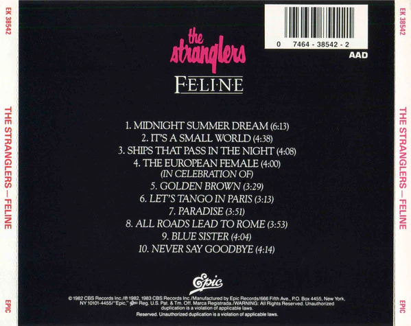 The Stranglers - Feline (CD, Album, RE) - Image 5