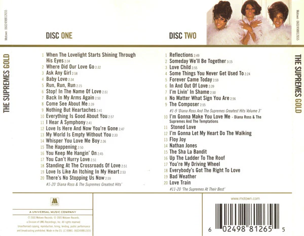 The Supremes - Gold (2xCD, Comp, RM) - Image 2