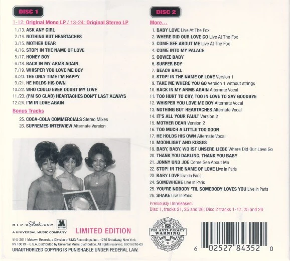 The Supremes - More Hits By The Supremes (2xCD, Album, Ltd, RM, Exp) - Image 2