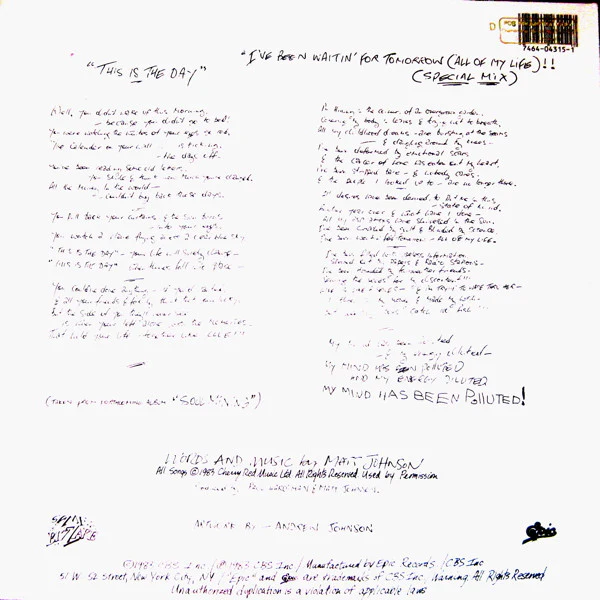 The The - This Is The Day (12", Single, Promo) - Image 2