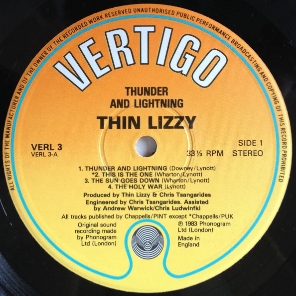 Thin Lizzy - Thunder And Lightning (LP, Album, M/Print) - Image 3