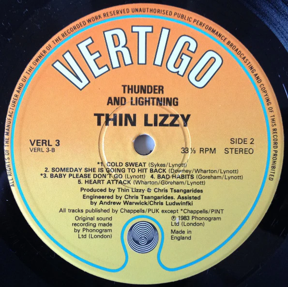 Thin Lizzy - Thunder And Lightning (LP, Album, M/Print) - Image 4
