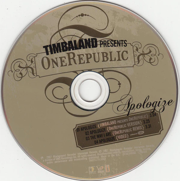 Timbaland Presents OneRepublic - Apologize (CD, Maxi, Enh) - Image 5
