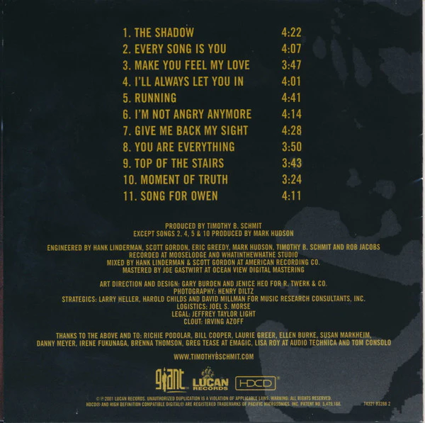 Timothy B. Schmit - Feed The Fire (HDCD, Album) - Image 5