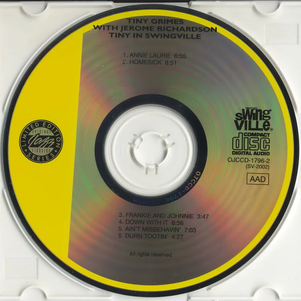 Tiny Grimes With Jerome Richardson - Tiny In Swingville (CD, Album, Ltd, RE, RM) - Image 4