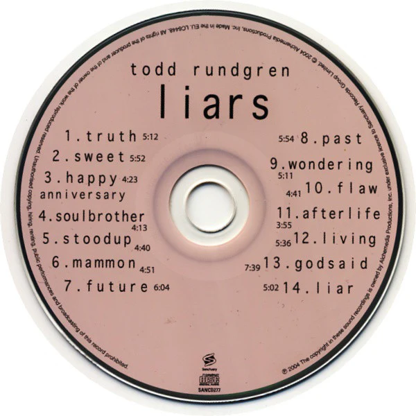 Todd Rundgren - Liars (CD, Album) - Image 3