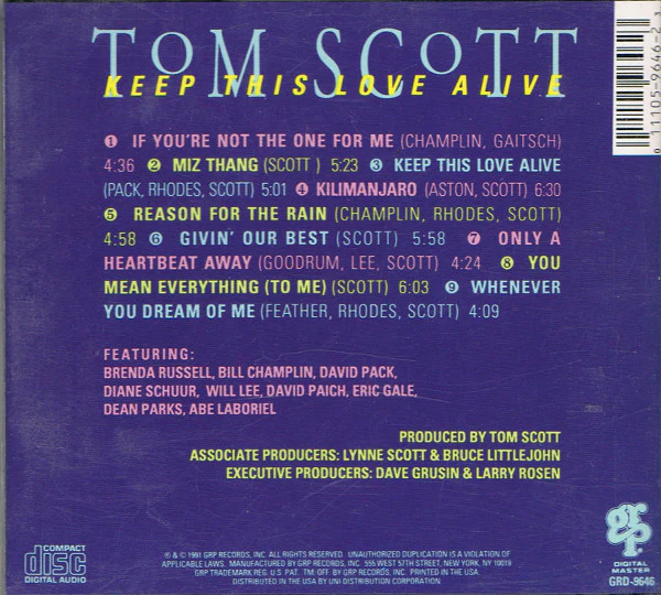 Tom Scott - Keep This Love Alive (CD, Album) - Image 2