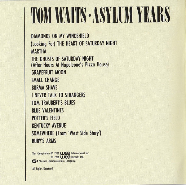 Tom Waits - Asylum Years (CD, Comp, RE, RM) - Image 3