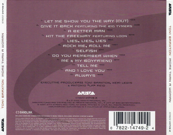Toni Braxton - More Than A Woman (CD, Album, Enh) - Image 3