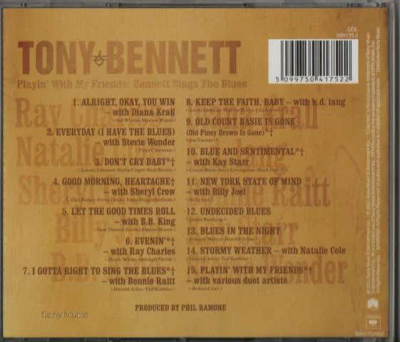 Tony Bennett - Playin' With My Friends: Bennett Sings The Blues (CD, Album) - Image 2
