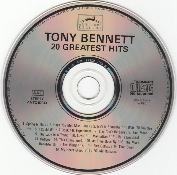 Tony Bennett - Tony Bennett 20 Greatest Hits (CD, Comp) - Image 3