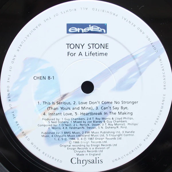 Tony Stone - For A Lifetime (LP, Album) - Image 3