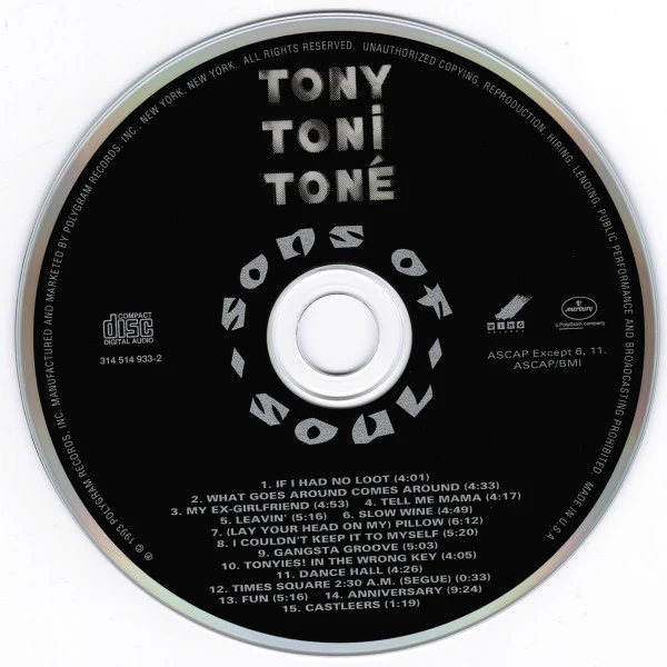 Tony Toni Toné* - Sons Of Soul (CD, Album) - Image 2