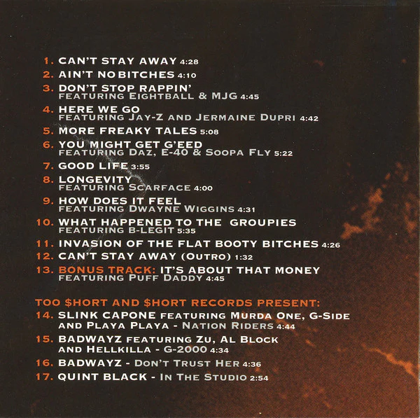 Too $hort* - Can't Stay Away (CD, Album) - Image 5