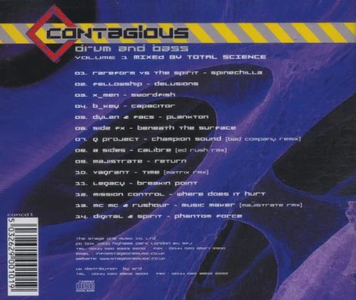 Total Science - Contagious Drum And Bass Volume 1 (CD, Comp, Mixed) - Image 2