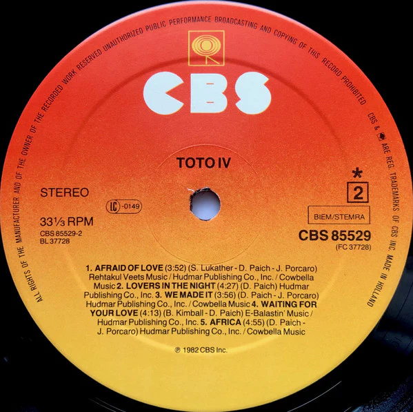 Toto - Toto IV (LP, Album) - Image 4
