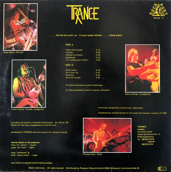 Trance  - Power Infusion (LP, Album) - Image 2
