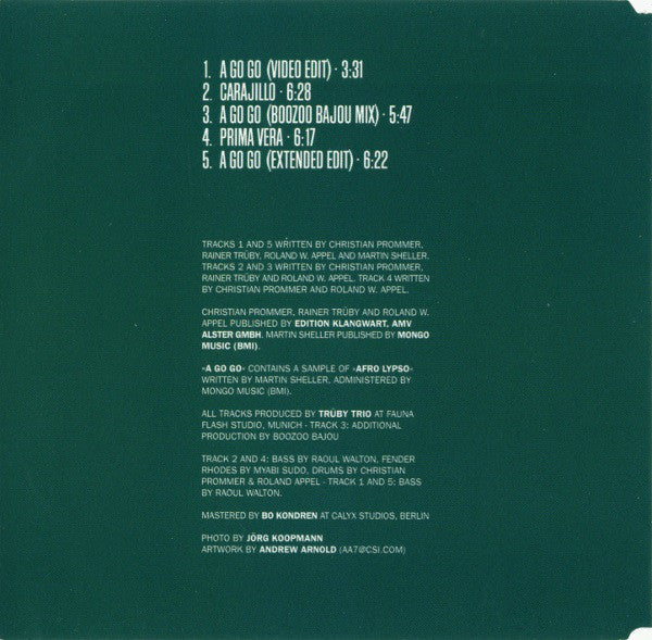 Trüby Trio Feat. Christian Prommer, Roland Appel & Rainer Trüby - A Go Go • Carajillo • Prima Vera (CD, Maxi) - Image 2