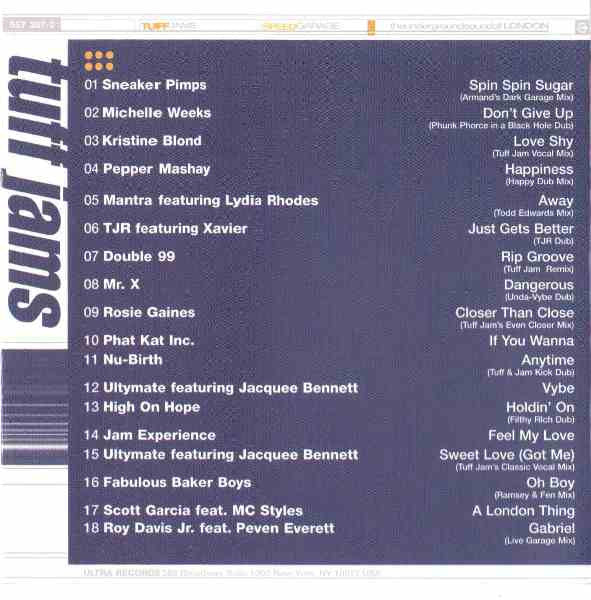 Tuff Jams* - Speed Garage (The Underground Sound Of London) (CD, Mixed) - Image 2