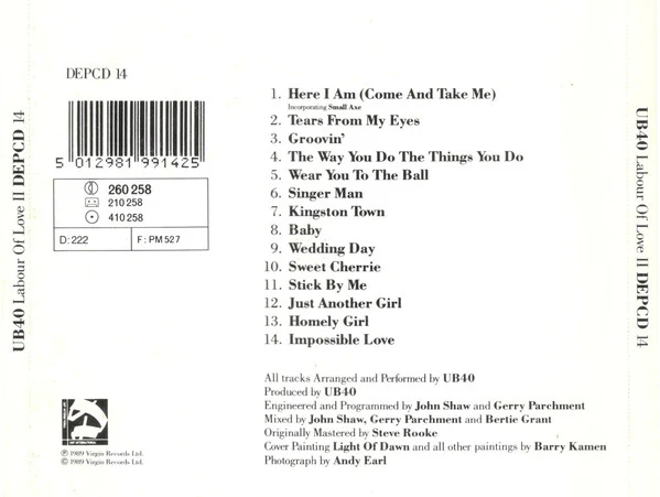 UB40 - Labour Of Love II (CD, Album) - Image 2