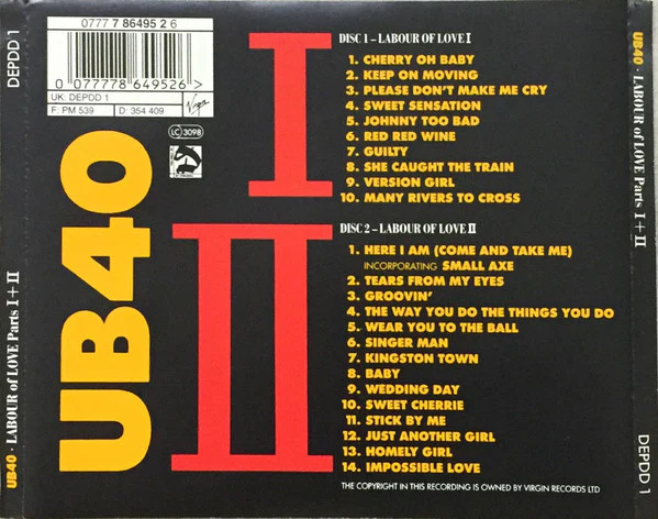 UB40 - Labour Of Love Parts I + II (2xCD, Comp) - Image 2