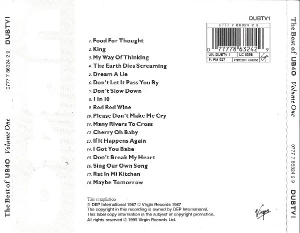 UB40 - The Best Of UB40 - Volume One (CD, Comp) - Image 3