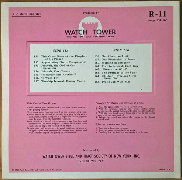 Unknown Artist - Sing Praises To Jehovah Songs 151-165 (LP, Album) - Image 2