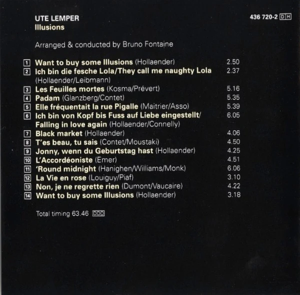 Ute Lemper - Illusions (CD, Album, RE) - Image 4