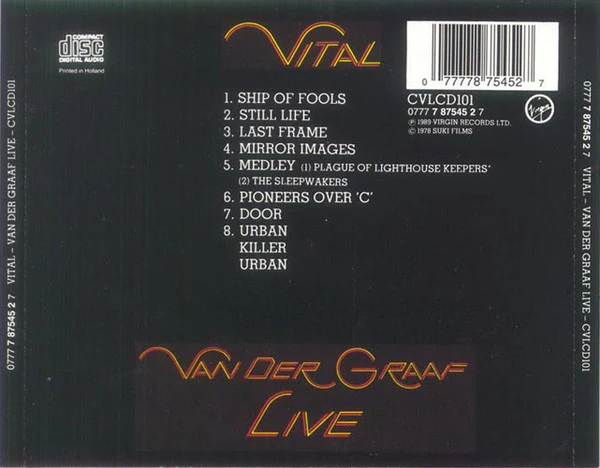 Van Der Graaf* - Vital (CD, Album, RE) - Image 2