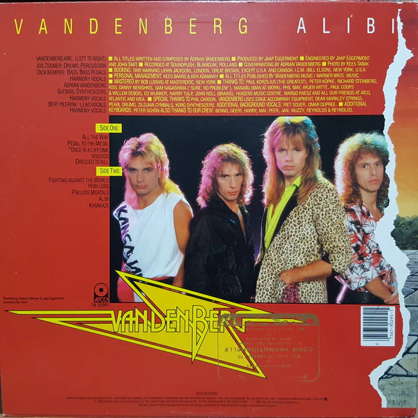 Vandenberg - Alibi (LP, Album) - Image 2