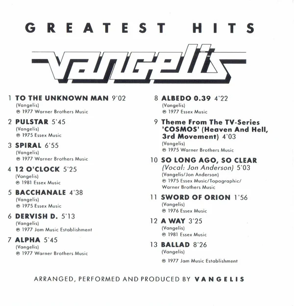 Vangelis - Greatest Hits (CD, Comp, RP) - Image 4