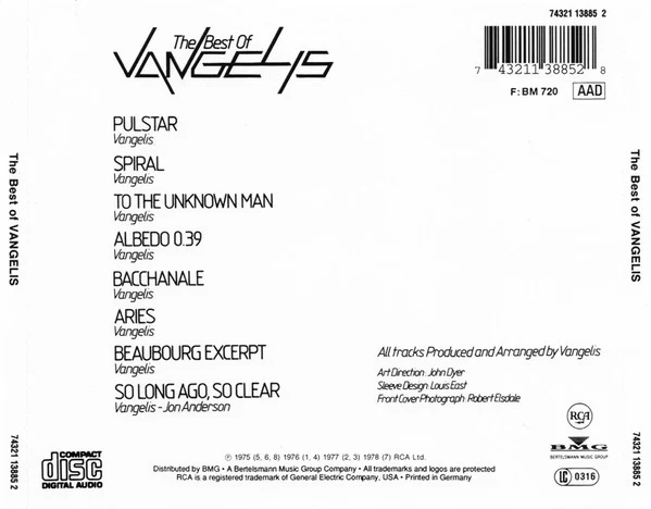 Vangelis - The Best Of Vangelis (CD, Comp) - Image 2