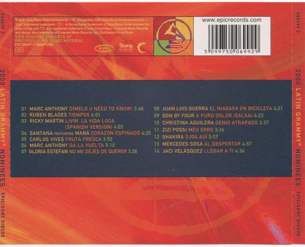 Various -  2000 Latin Grammy Nominees  (CD, Comp) - Image 2